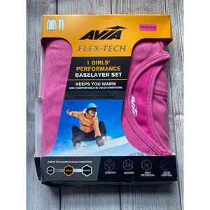 Avia Flex-Tech Performance Base Layer Set Thermal Pink Size XS 4-5 NEW
